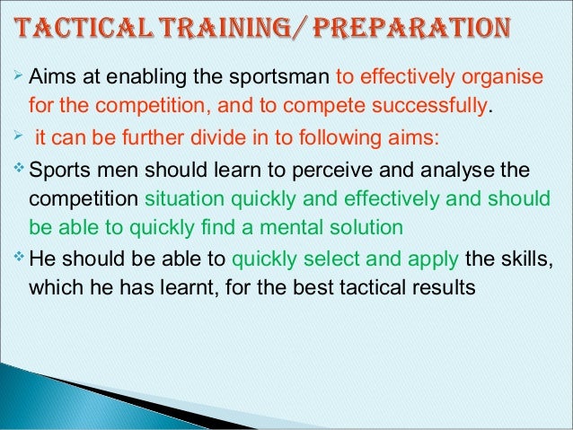 Training Technique Tactically